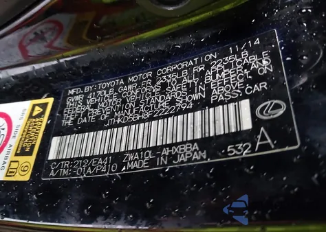 2015 Lexus Ct 200H from USA, damaged, VIN JTHKD5BH8F2222794